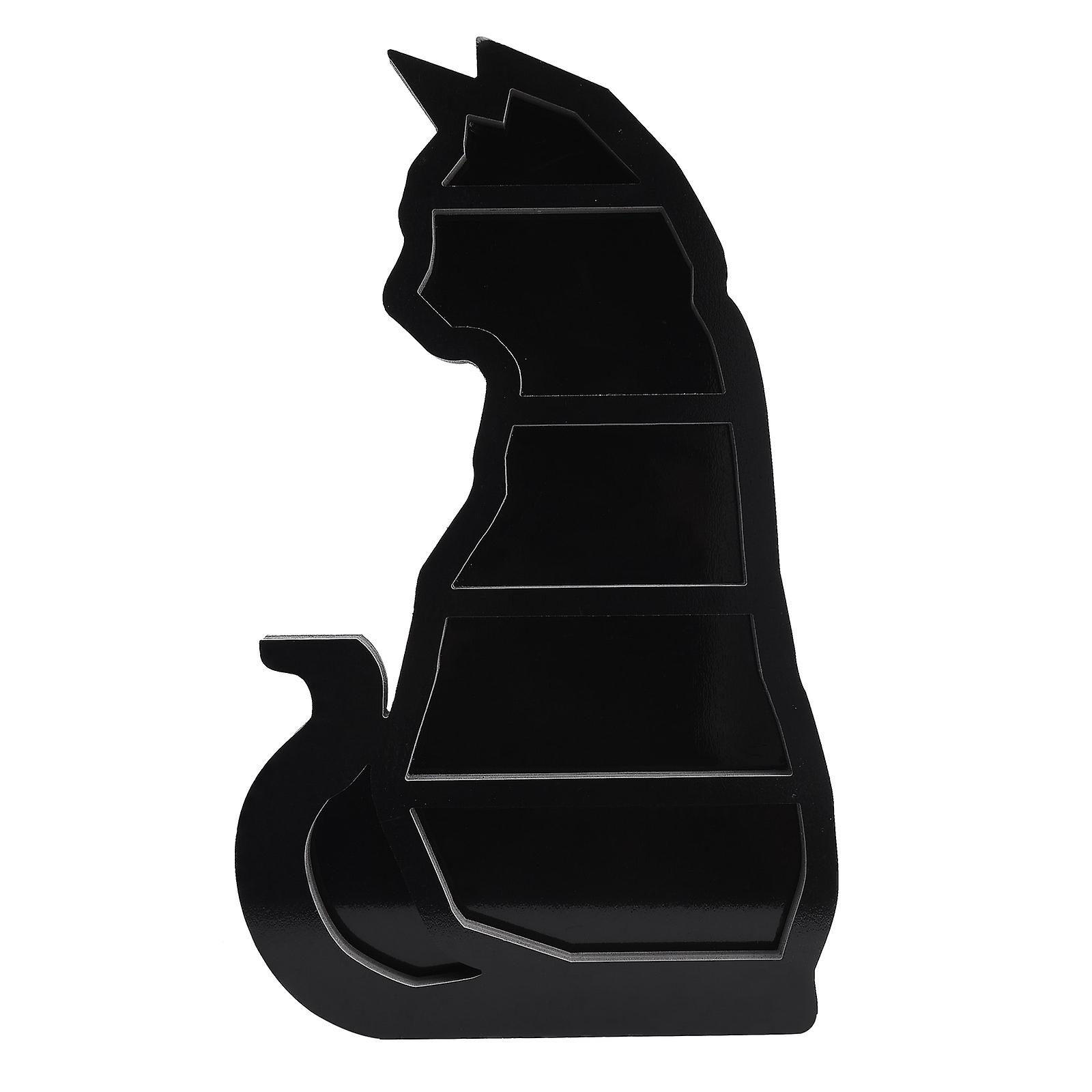 Floating Wooden Shelf Display Stand Decorated Moon Cat Fairy Heart Crystal Display Shelf