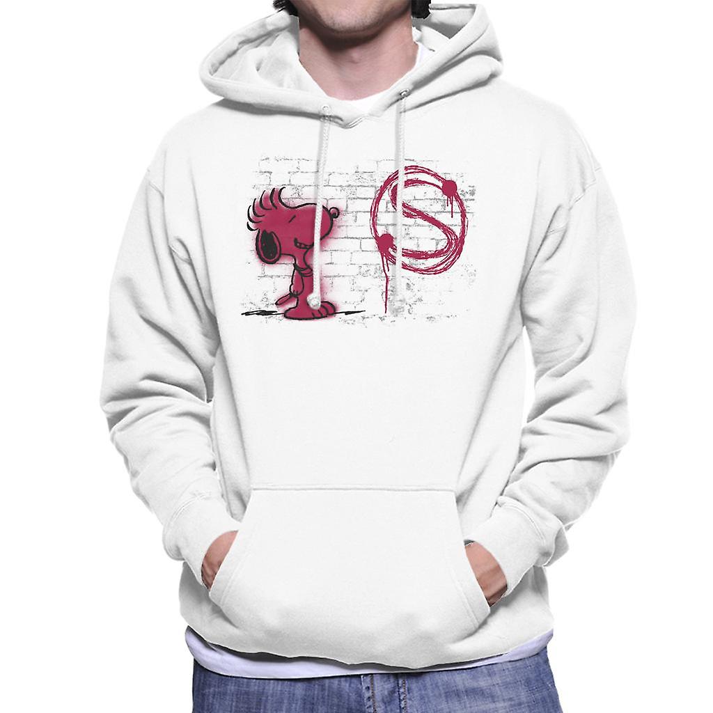 Peanuts Snoopy Red S Graffiti Men's Hooded Sweatshirt