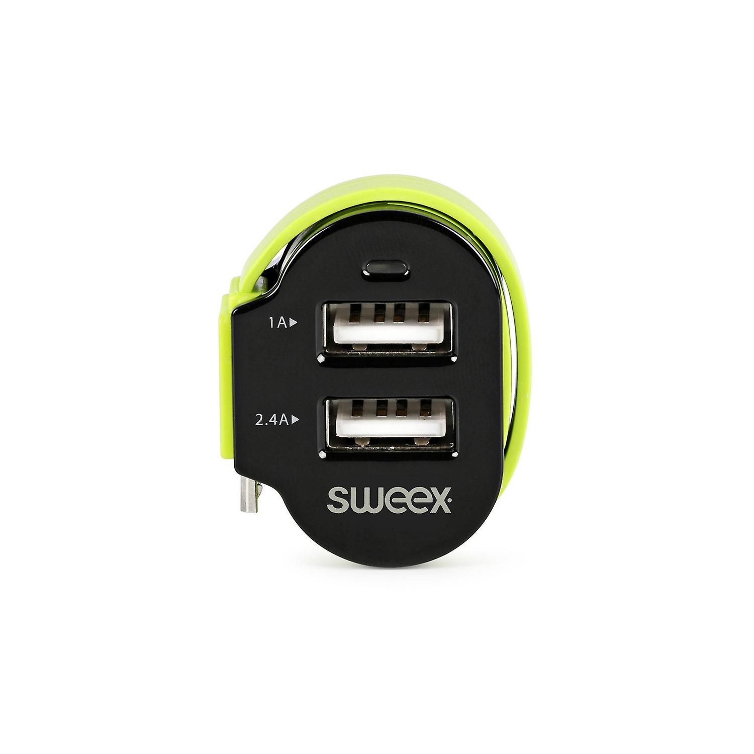 Car Charger 3 Outputs 6 A 2 x USB / Micro USB Black/Green