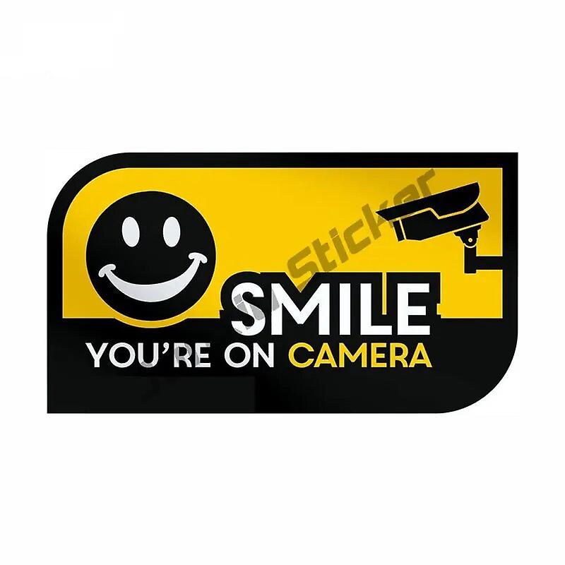 Smile You're On Camera Vinyl Αυτοκόλλητο Smile You're On CCTV Security Camera Warning Αυτοκόλλητα Vinyl Decals Indoor Outdoor~4948