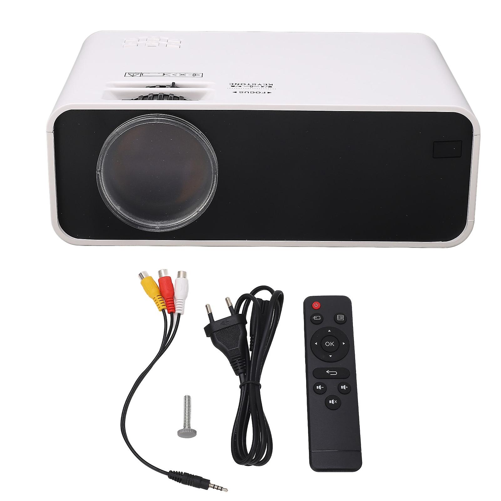 W10 Portable HD 1080P LED Projector 480P Standard Version, Red and Blue 3D Support, Compact White Mini Projector for Home Theater and Outdoor Use