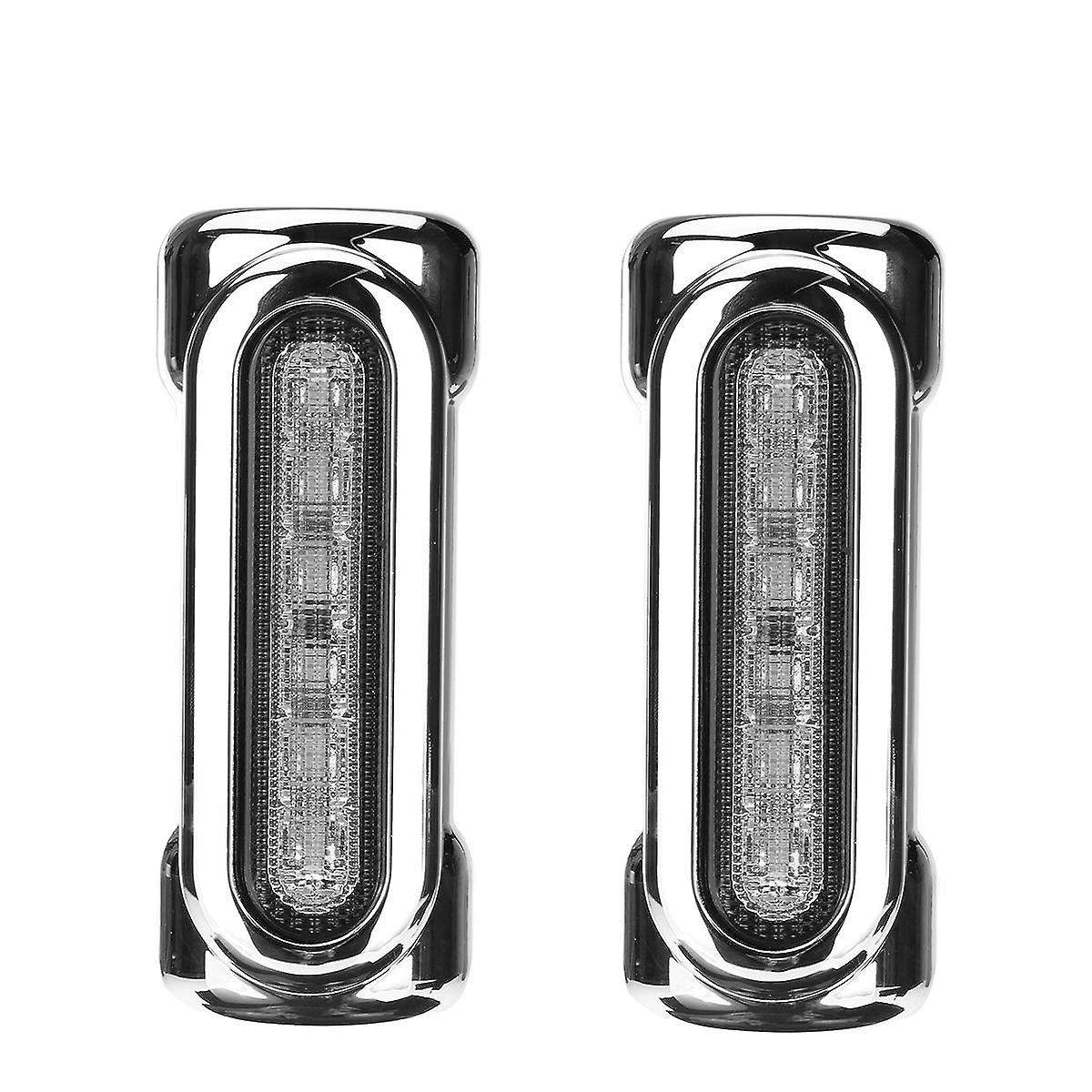 12V 2x Motorcycle Led White Driving Drl Indicator Amber Turn Signal Lights Crash Bar Lamp