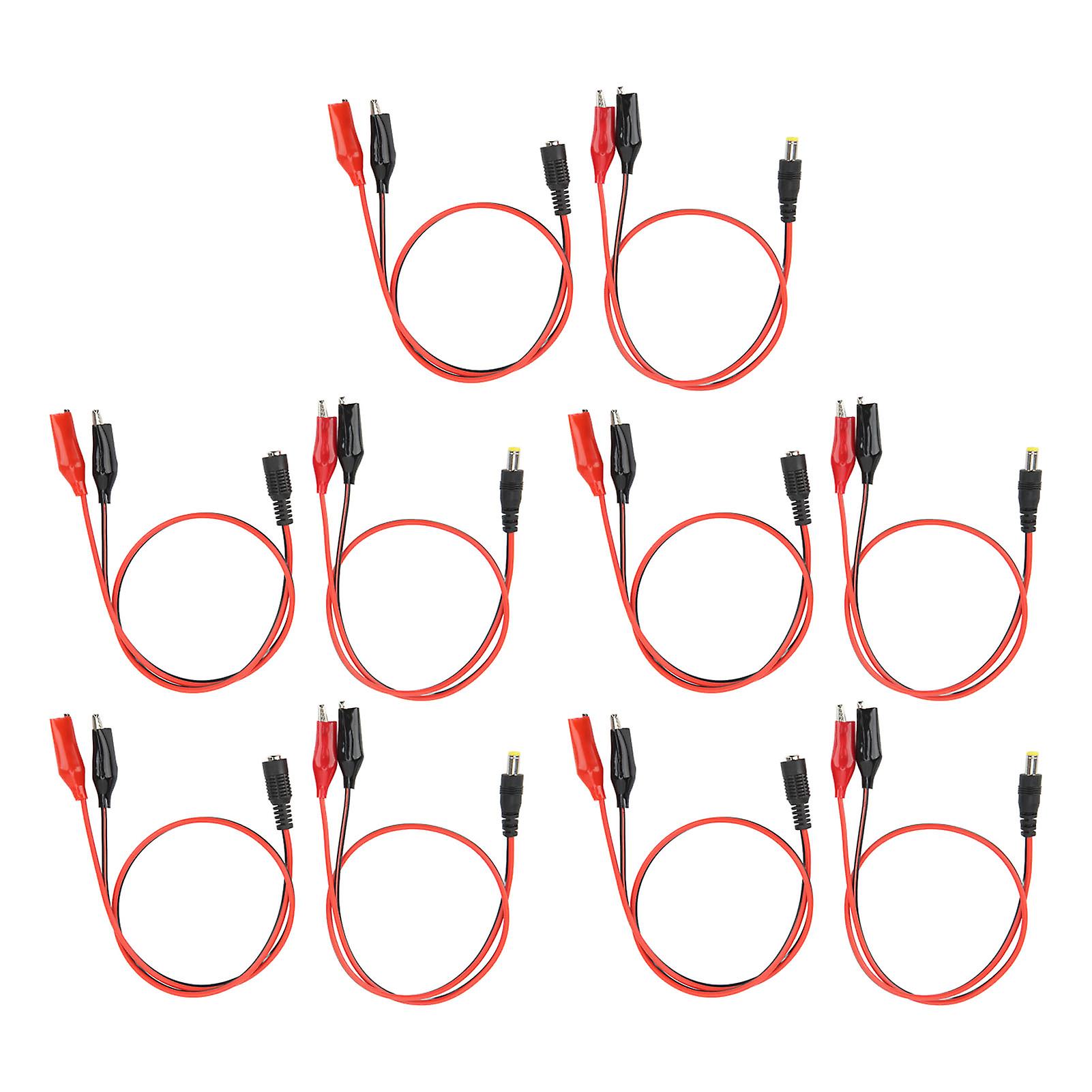 5 Sets 50cm Crocodile Clip to DC Adapter Cable Battery Test