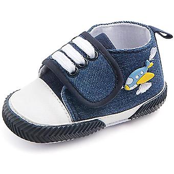Veeki Baby Boys Girls Sneakers Soft Infant Crib Shoes Anti-Slip Lightweight Toddler First Walkers--- Navy Blue12cm