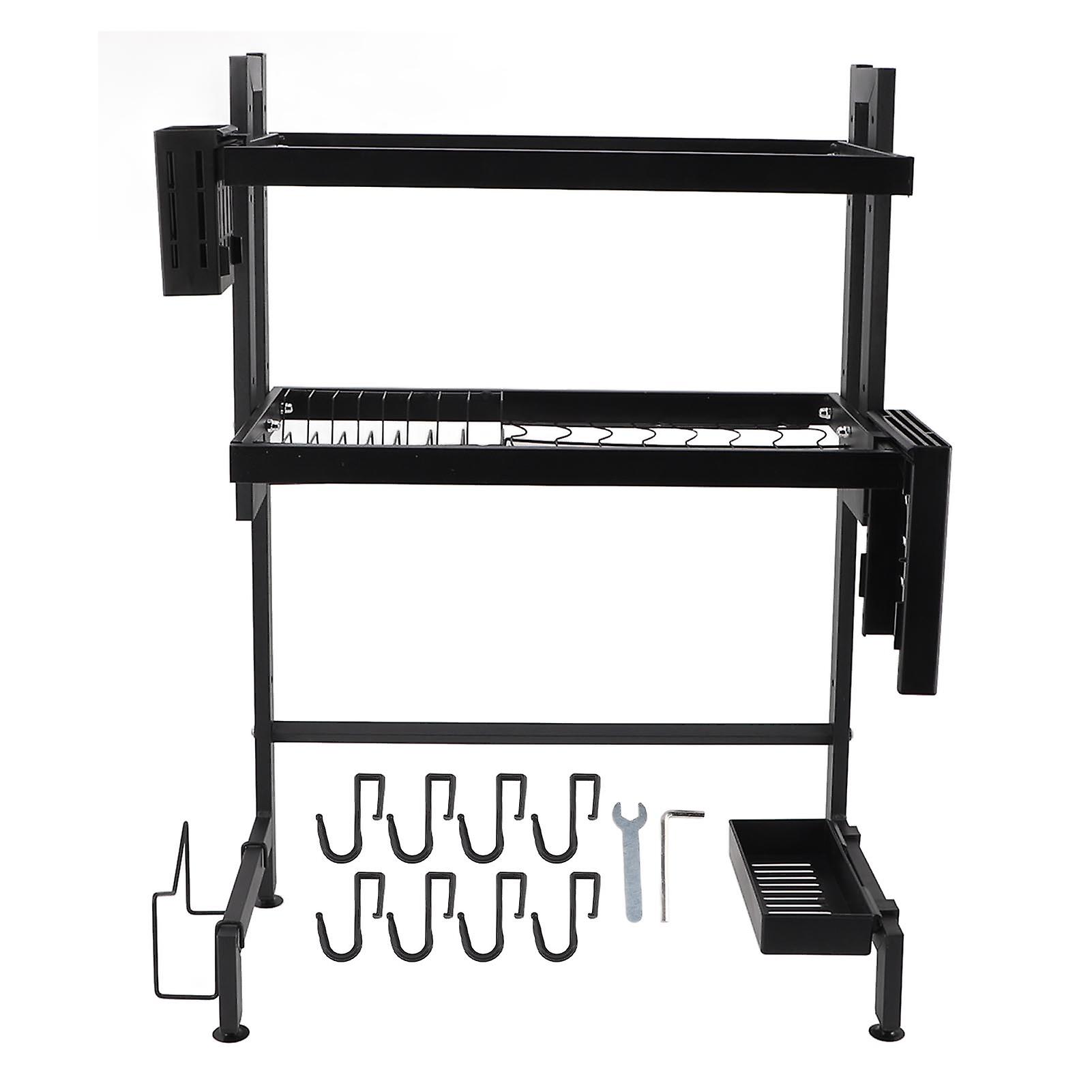 Over Sink Dish Rack Large Capacity Metal Thickened Countertop Dish Drying Shelf for Kitchen Double Tier