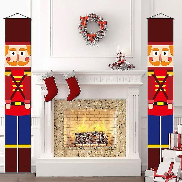 Christmas Nutcracker Banner Decorations Outdoor 6ft Solider Nutcracker Christmas Banner for Front Do
