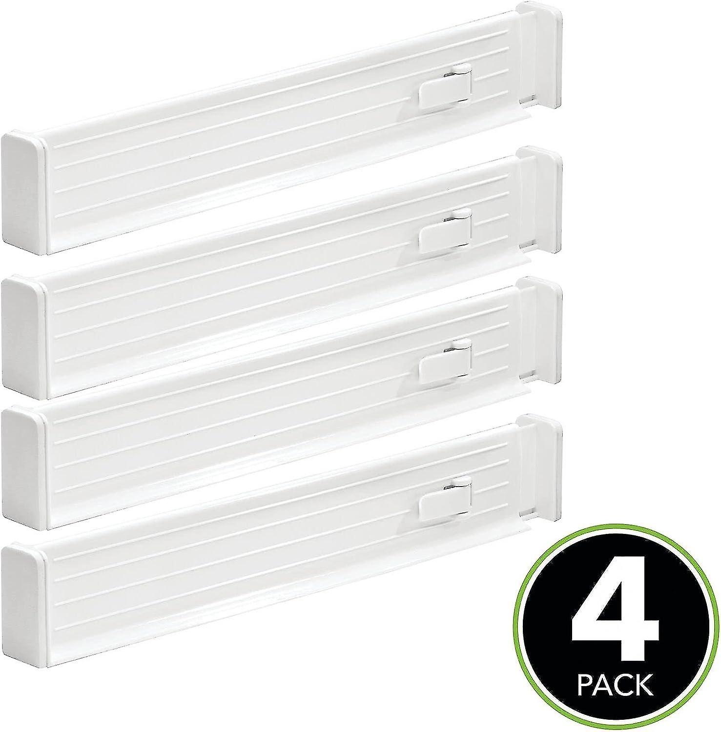 Adjustable Drawer Divider (Set of 4) - White - Practical Plastic Drawer Organizer - Cutlery Organize