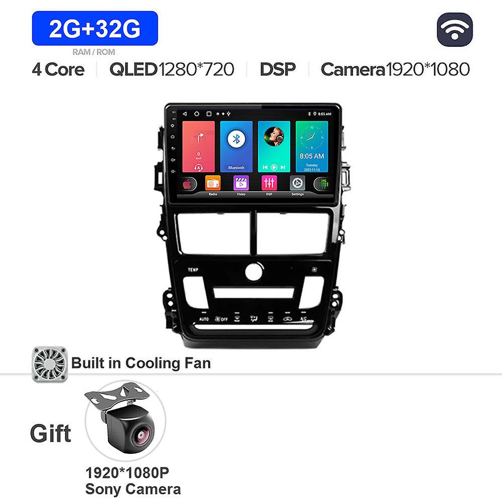 9" Android 13 Auto Wireless Carplay Radio For Toyota Vios Yaris 2018 2019 2020 Navigation Gps Car Multimedia Video Player Stereo