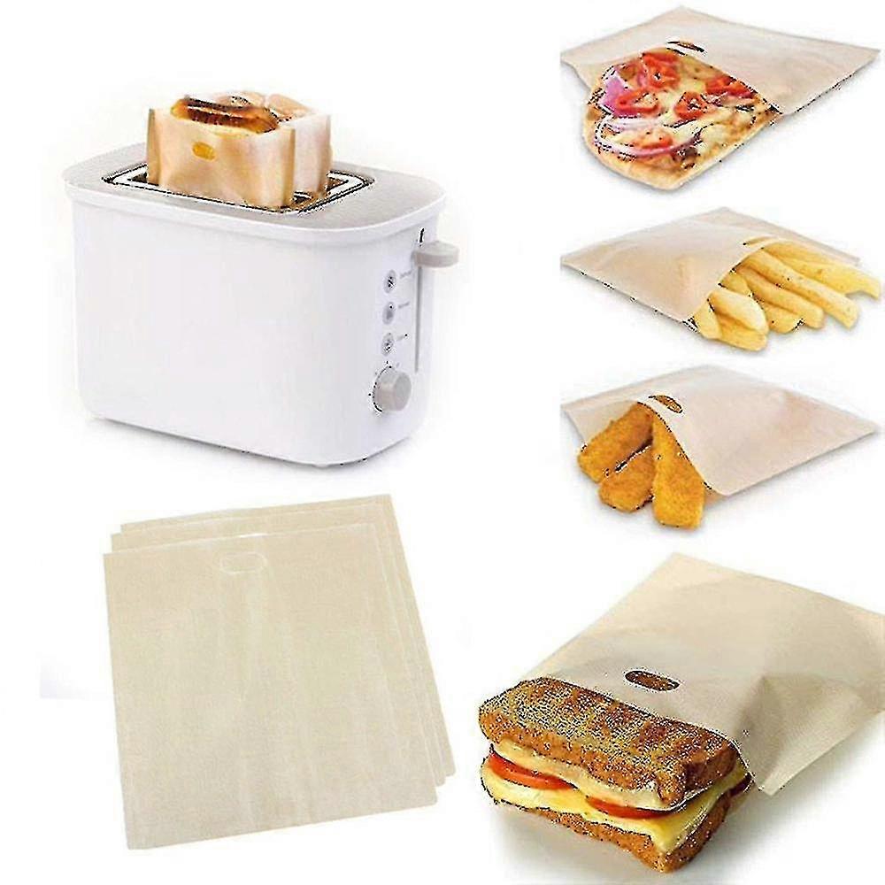 10pcs Réutilisable Grille-pain Micro-ondes Four Sacs Non Stick Toast Toast Toast Sandwich Pockets Sac