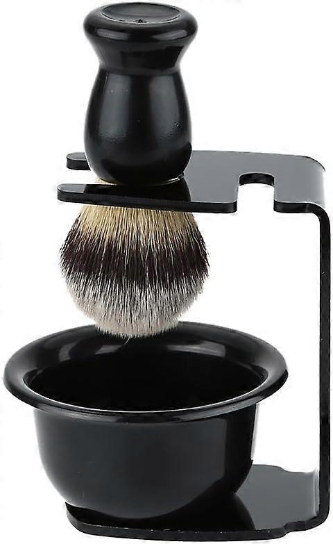 Three in one shaving brush kit - shaving rack base and shaving soap b