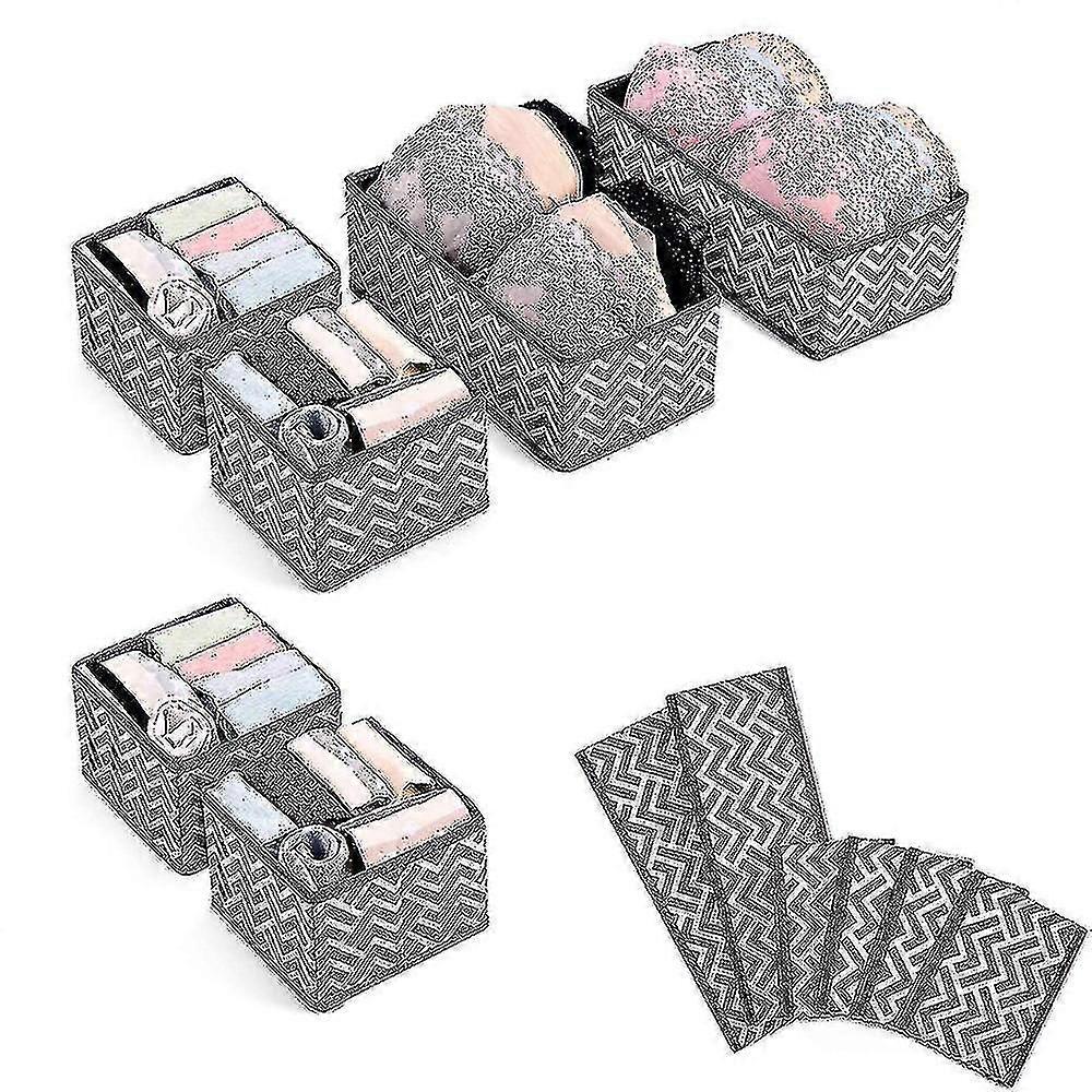 6pcs διοργανωτής συρταριών dresser, κύβοι αποθήκευσης υφασμάτων κουδουνιών αποθήκευσης ντουλαπιών