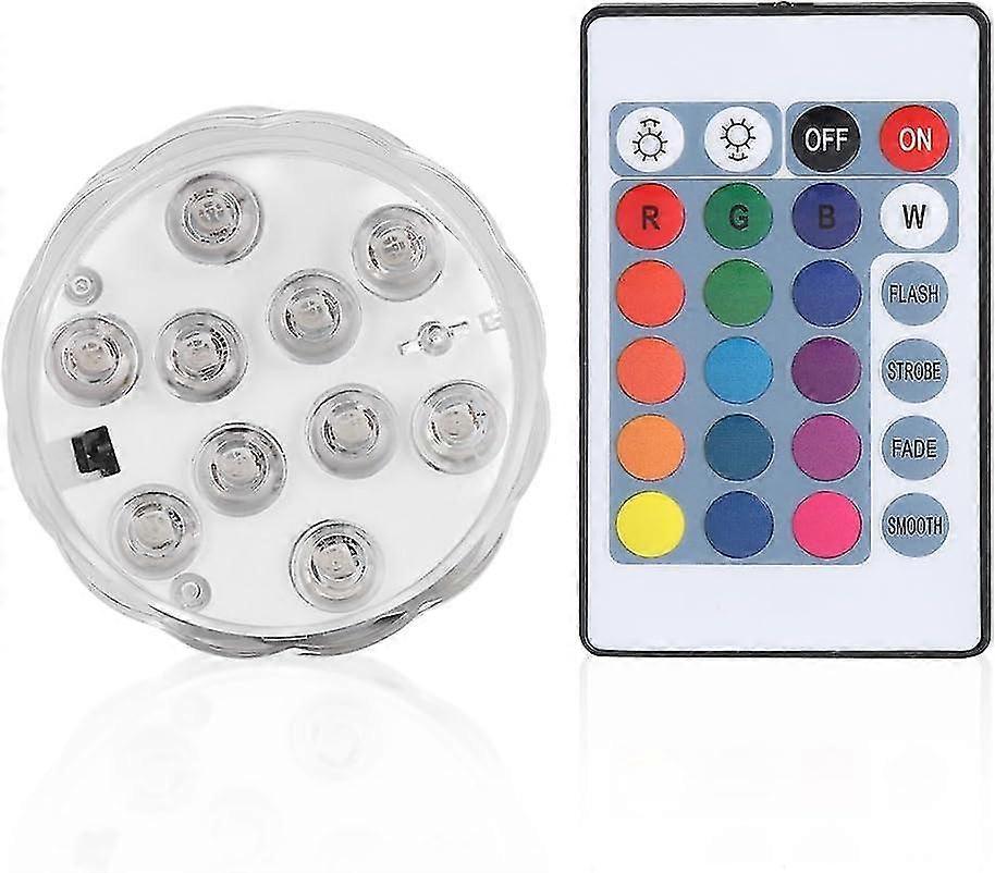 Diving LED Lights 10pcs LED Waterproof Underwater Color Changing Remote Control Garden Decor