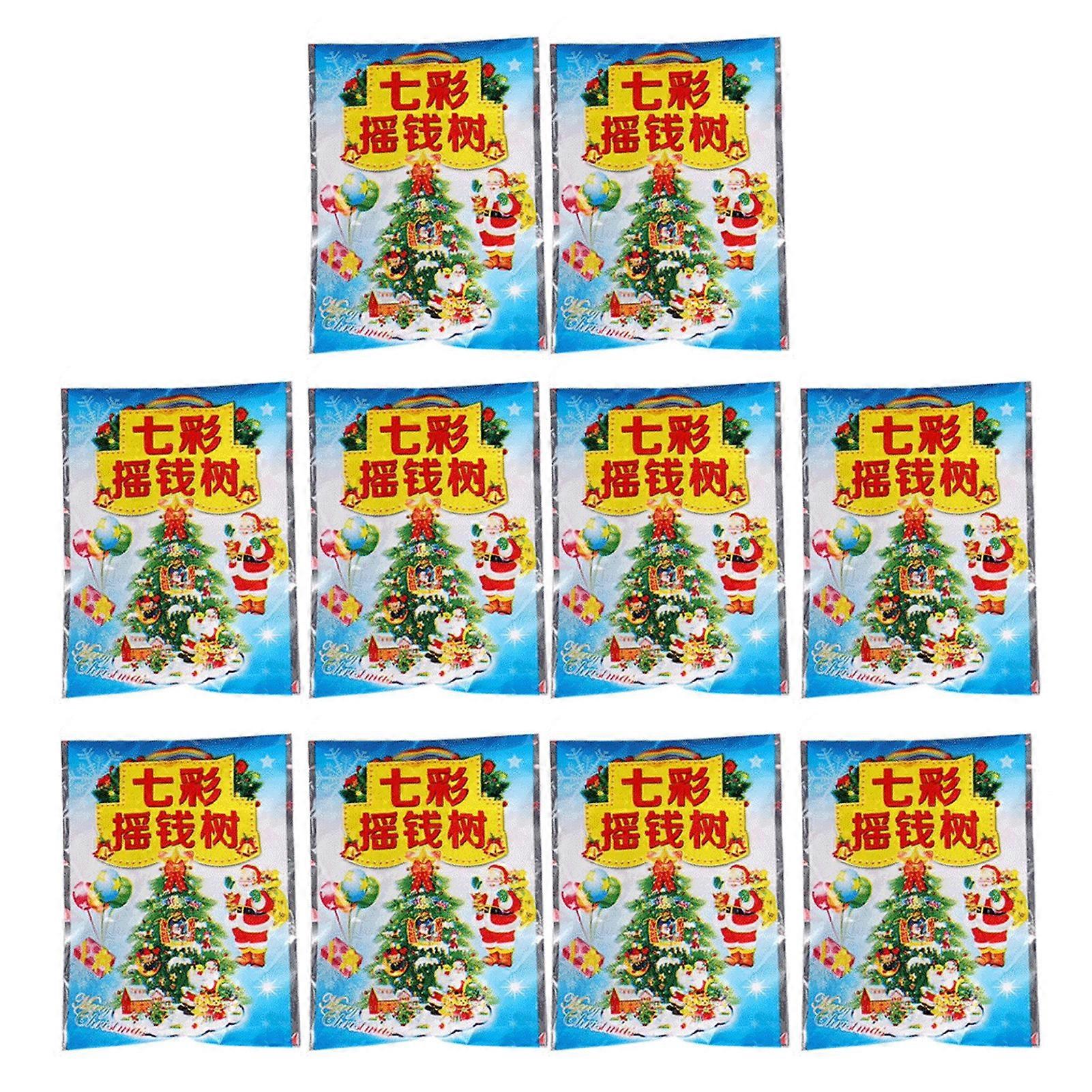 10 Pcs Christmas Tree Magic Growing Kit DIY Paper Tree Crystal Growing Ornaments for Kids Adults Educational Learning Guide Toy