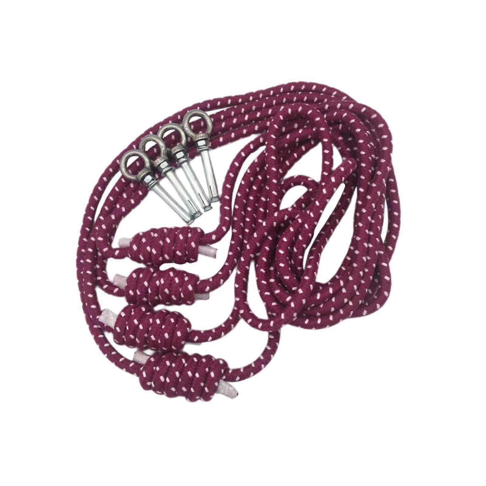 4 قطع اليوغا حائط حبل اليوغا المساعدة للتدريب حبل حبل للرياضة بيلاتيس الأحمر