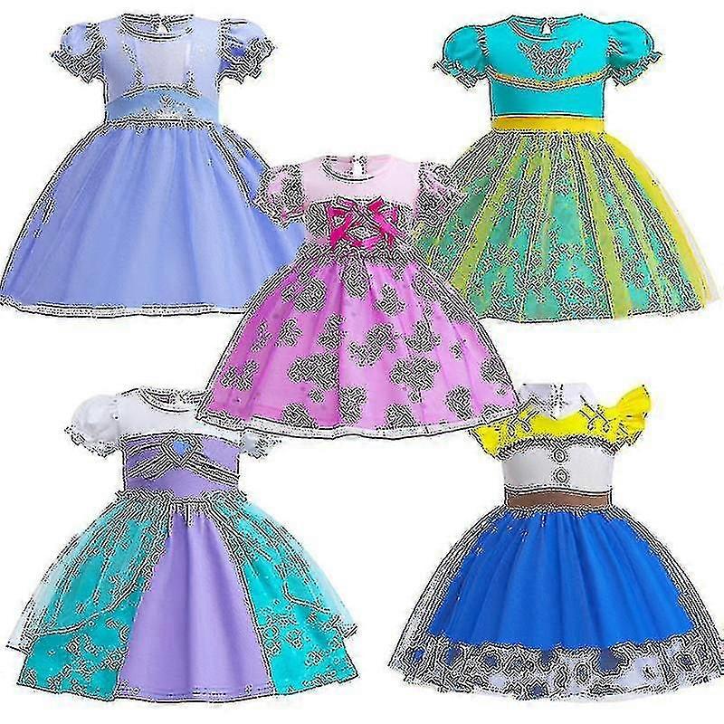 2023 Vară Desene Animate Imprimate Fată Rochie Basm Sirenă Prințesă Rochie S Z