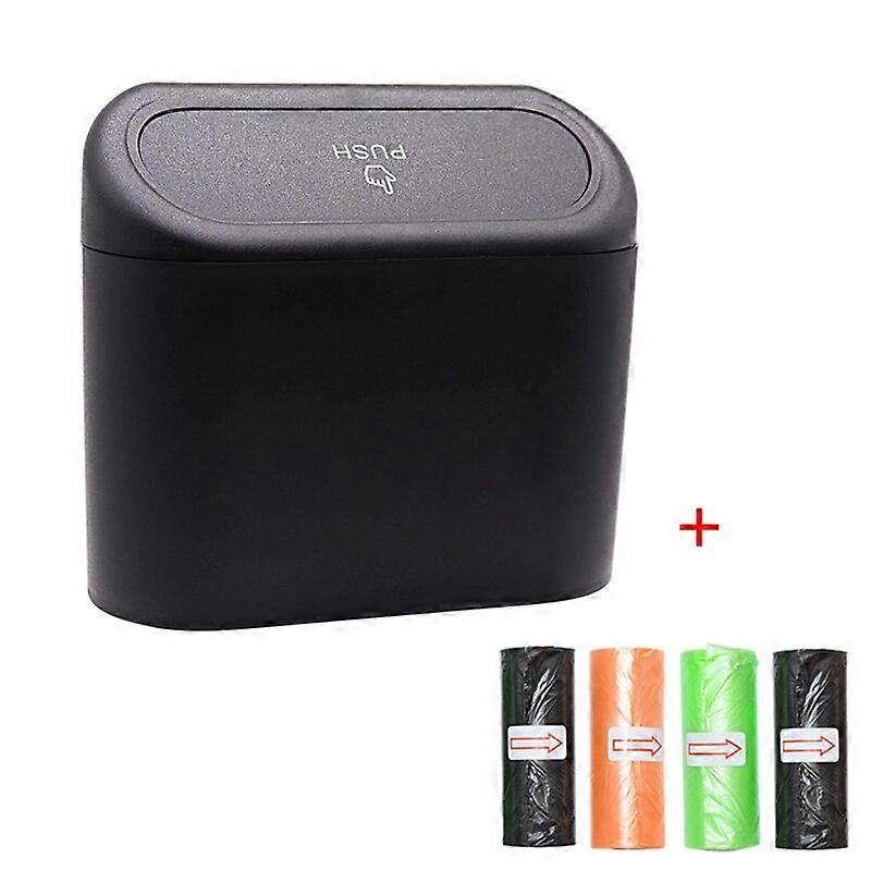 Portable Hanging Mini Car Trash Can Wastebasket Trash Can With Lid For Car Office Home Auto Storage Bin Interior Accessories - Car Trash