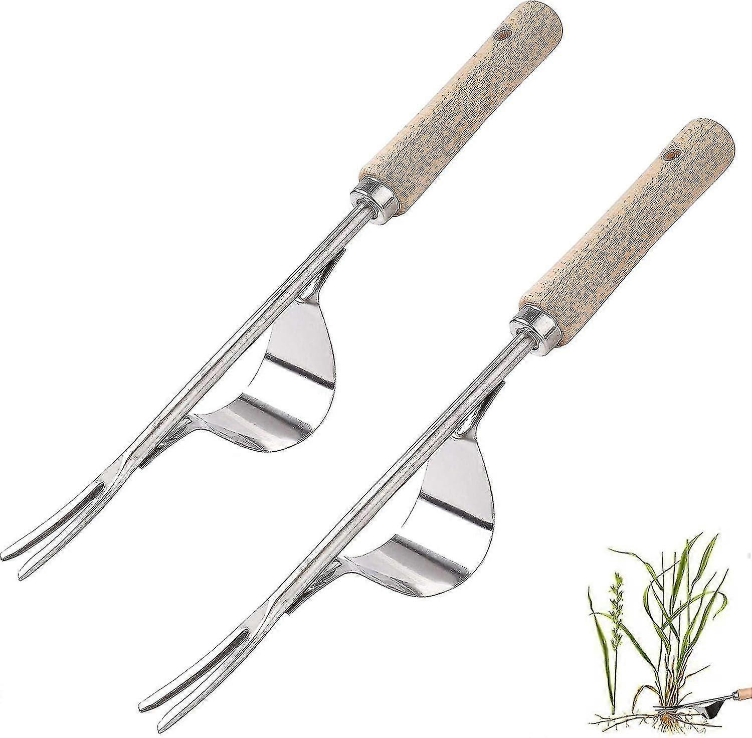 Uukrudtsmiddel i rustfrit stål, haveredskab til manuel ukrudtsbekæmpelse