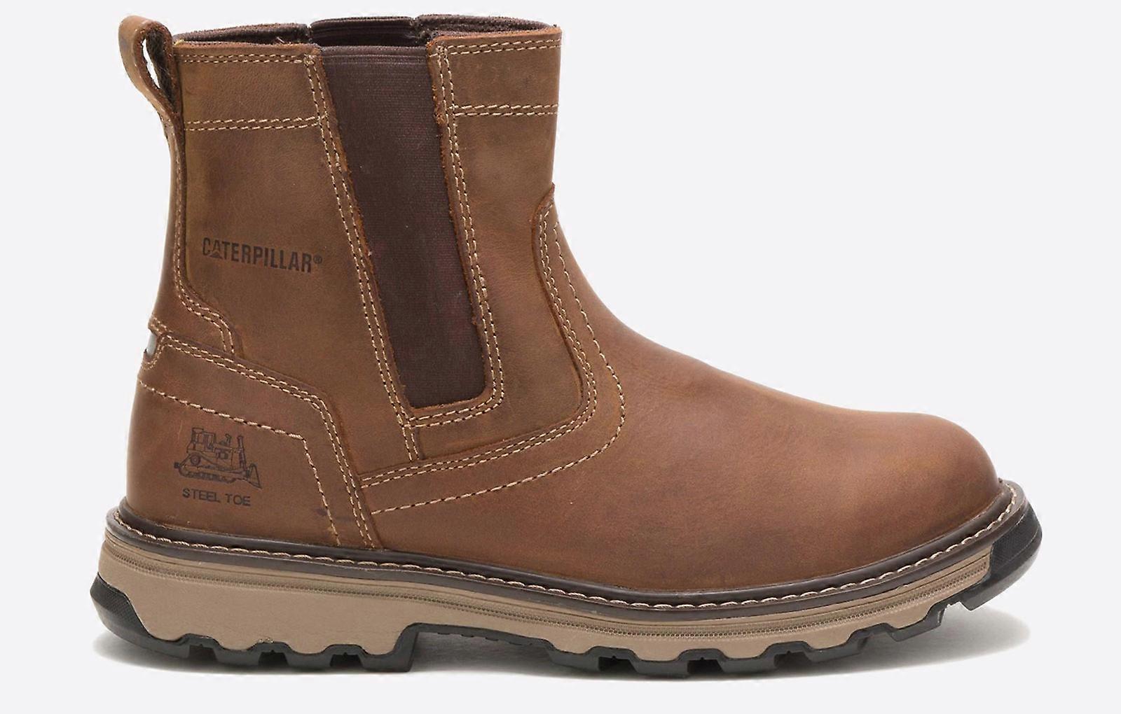 Caterpillar Pelton Leather Safety Boots Dark Beige