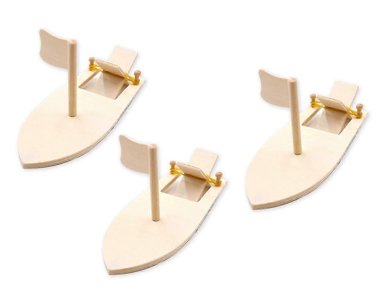 Diy Paddle Boat Blank 3 Pieces Wooden Sailboat Kit For Kids Family Crafts Projects
