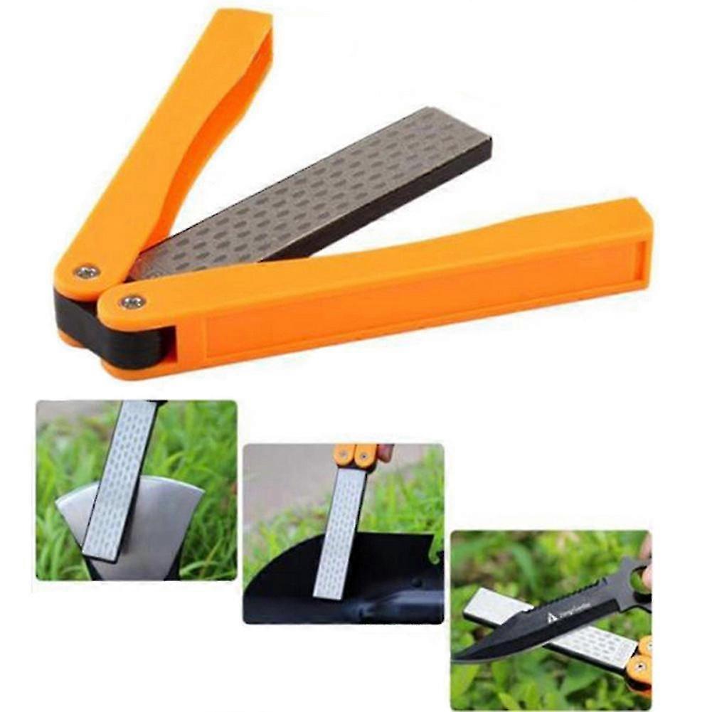 Portable Double Sided Fold Sharpener Diamond Cutter Sharpening Stone Outdoor Kitchen