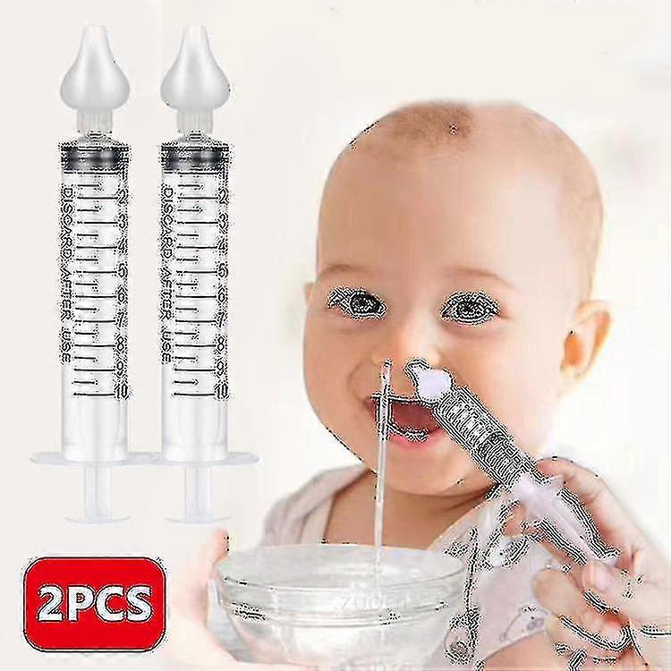 2pcs Baby Nasal Aspirator Syringe Baby Nasal Irrigator Infant Nose Cleaner Rinsing Device
