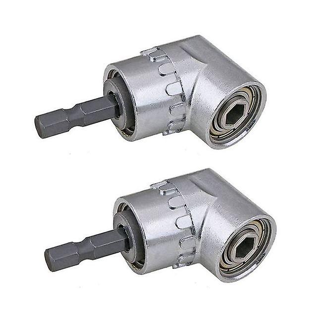 2Pcs Right Angle Drill,105 Degree Multifunction Right Angle Driver With 1/4inch Hex Bit Socket Screwdriver Holder Adapter
