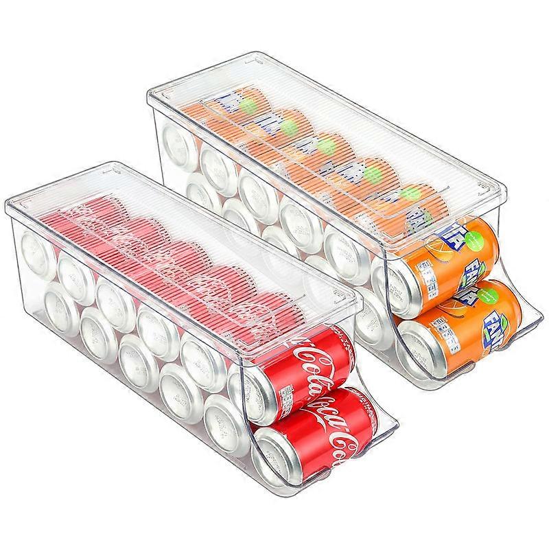 2 Pack Soda Can Organizer Dispenser for Refrigerator