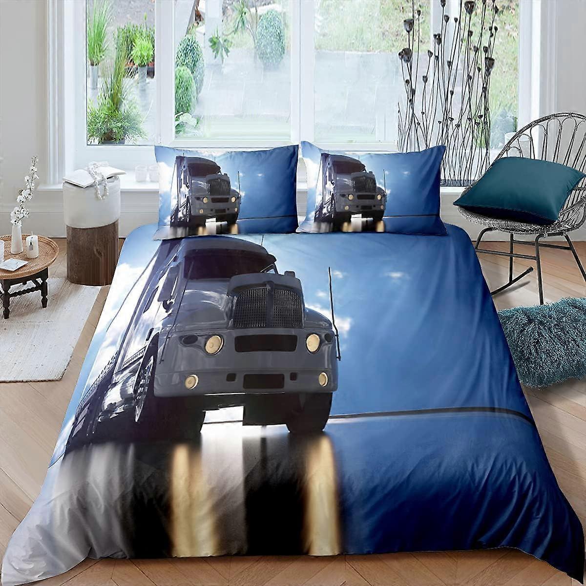 Tonåring Sängkläder Barn Sängkläder Set En Lastbil Microfiber Påslakan för vuxna Andas Lättskött