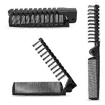 Portable Travel Folding Hair Brush Compact Pocket Hair Comb Double Headed Anti-static Hairbrush