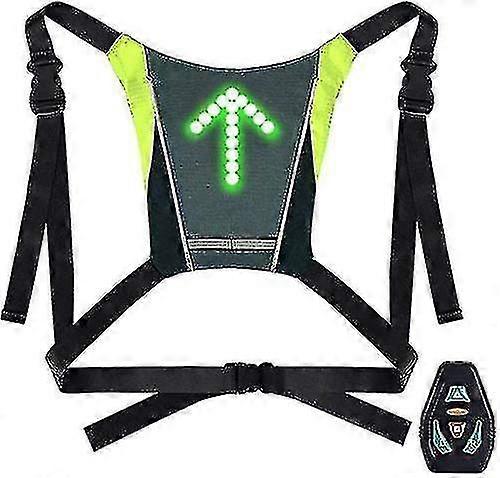 Led Cycling Back Vest, Bicycle Reflective Safety Light And  Direction Indicator With 4 Modes By Usb, Safety Gear For Cycling Running Walking At Night