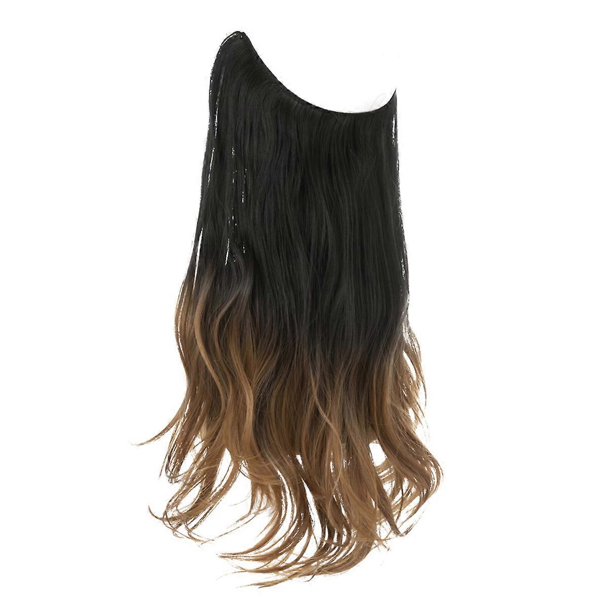 Adjustable Headband Invisible Wire Hair Extensions Highlight Long Curly Synthetic Hairpiece For Women Color1BT27
