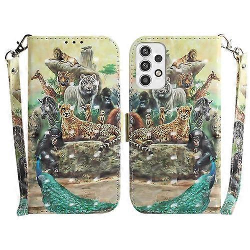 For Samsung Galaxy A23 3D Colored Horizontal Flip Leather Phone Case