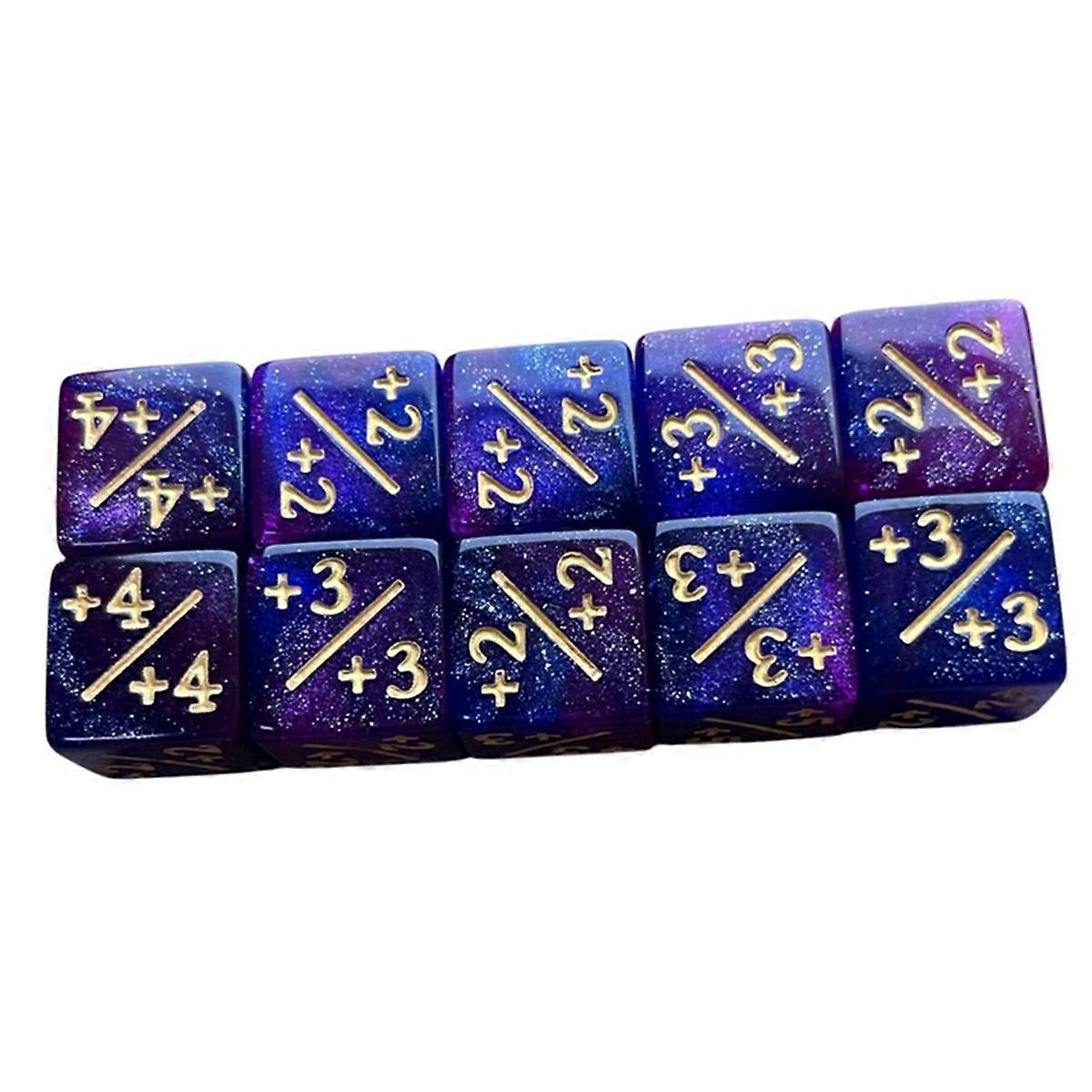 10Pcs Symbol Dice Double Colors Math Counting Teaching Add Subtract Dice Digital Dice Dice Acrylic