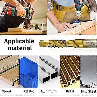 7pcs 1/4inch Hex Titanium Combination Drill And Tap Set Metric Thread Hss M3-m10 Screw Tapping Bit