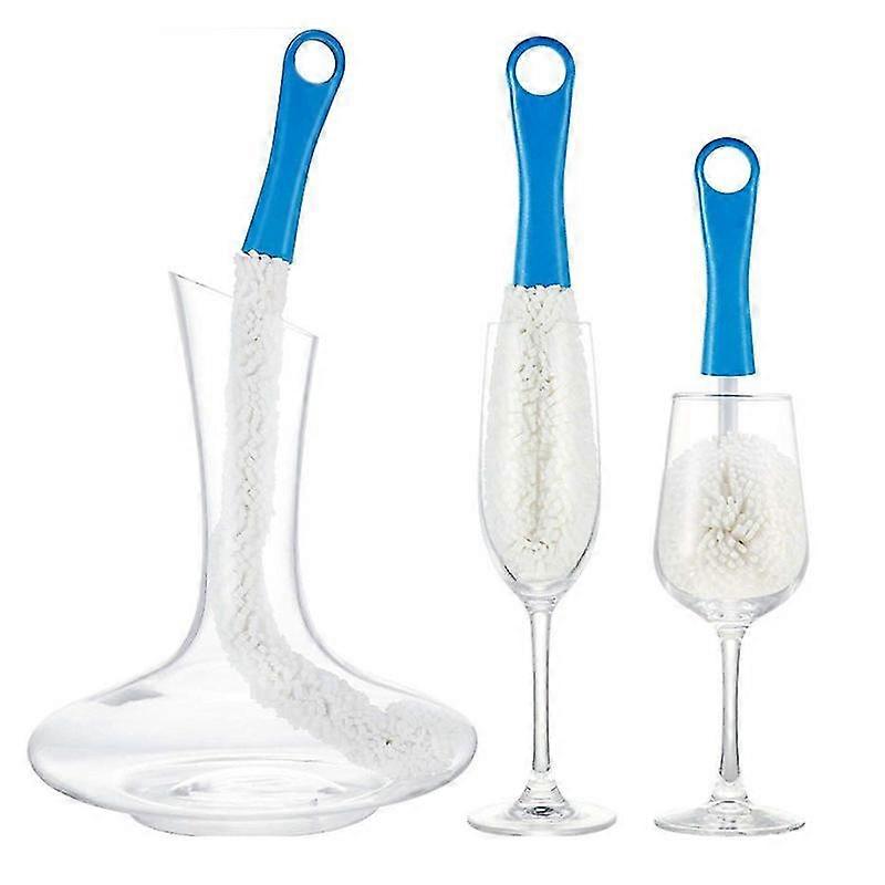 3件装瓶子清洁刷 灵活的瓶子洗涤器 多功能家用清洁工具，适用于高脚杯/香槟杯
