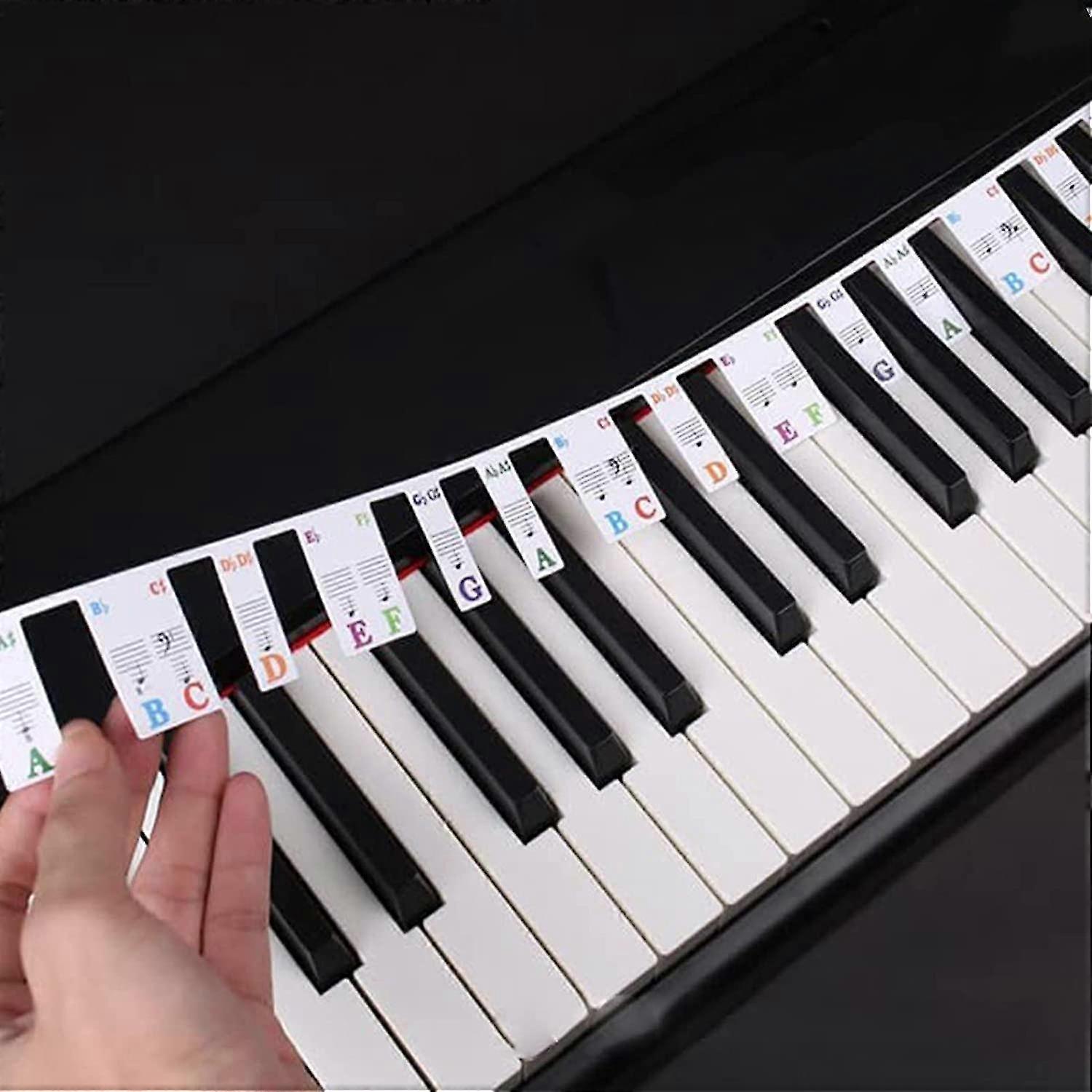 Piano Notes Guide For Beginner,silicone Removable Piano Keyboard Note Labels 61/88-key Full Size Reusable