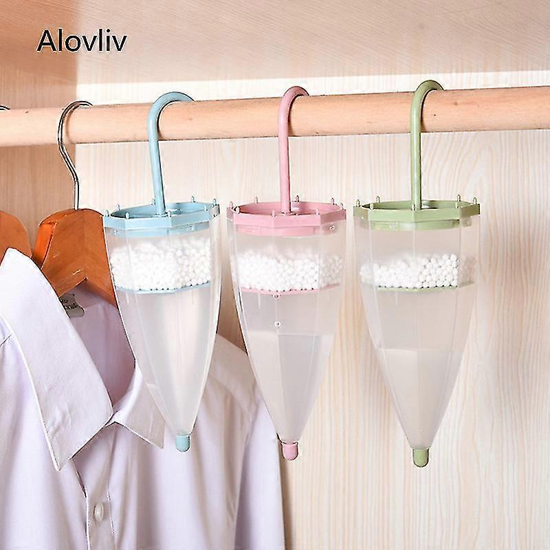 Umbrella Shape Wardrobe Dehumidifier For Home Use Mini Hangable Clothes Dryer With Desiccant Reusable Moisture Absorber Box