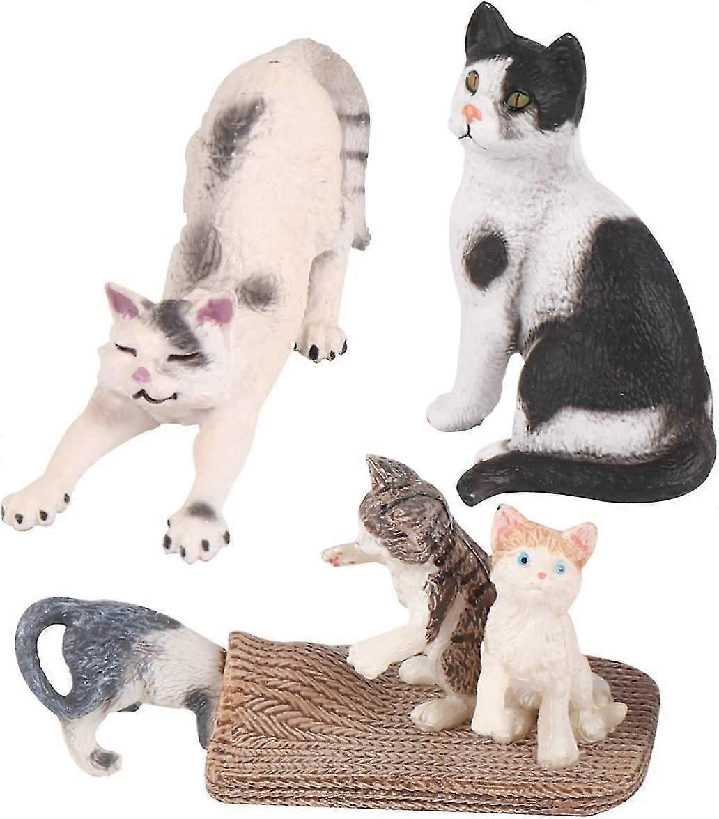 3pcs Cat Figurine Miniature Mini Figure Collection Play Set
