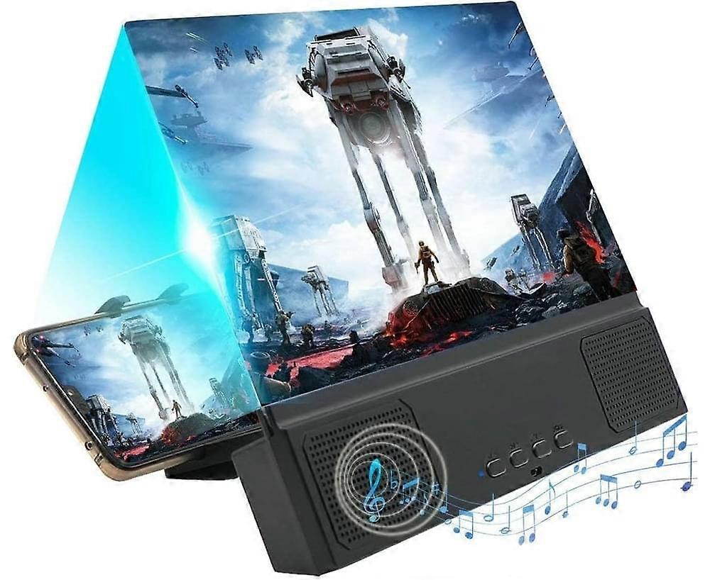 Screen magnifier smartphone with bluetooth speaker,12 "foldable HD