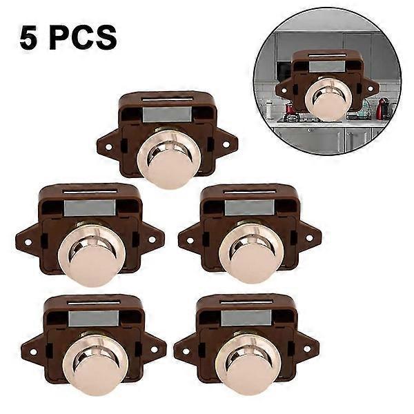 Bran 5 Pieces Push Button Catch Door Lock Lock Keyless Cabinet Lock Catch Cabine