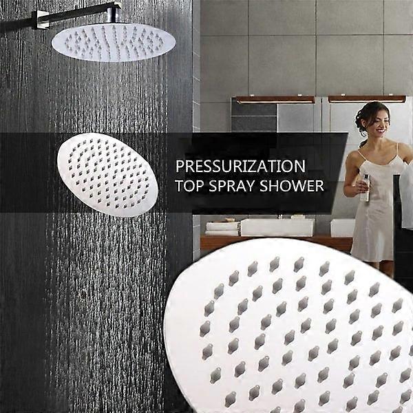 8" Round Rain Shower Head With Extension Arm, Large Stain Output