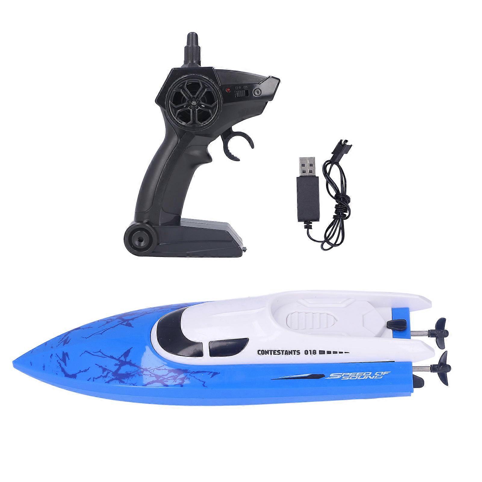 Children's Mini Remote Control Boat High Speed 2.4G Rechargeable Wireless Electric Remote Control Boat for Children 607 Dark Blue