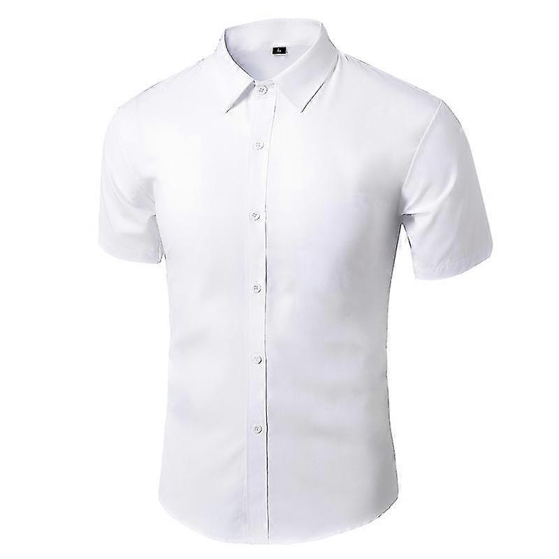 Men's Short Sleeve Shirt Solid Color Button Down Summer Shirts
