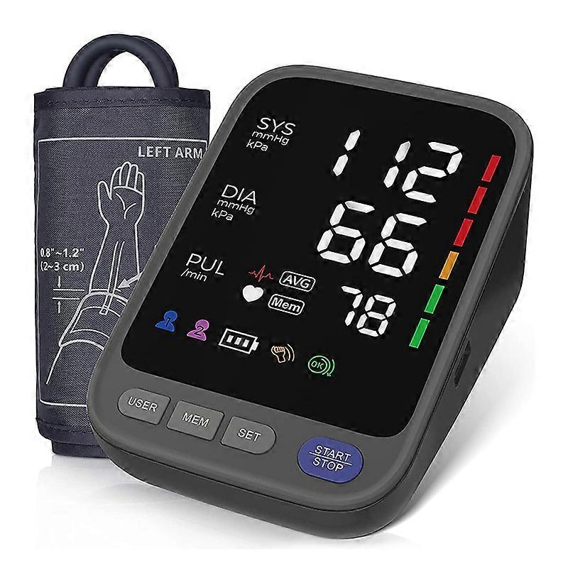 Kingclinic جديد LED جهاز مراقبة ضغط الدم قابل لإعادة الشحن بشاشة كبيرة بث أجهزة قياس توتر BP