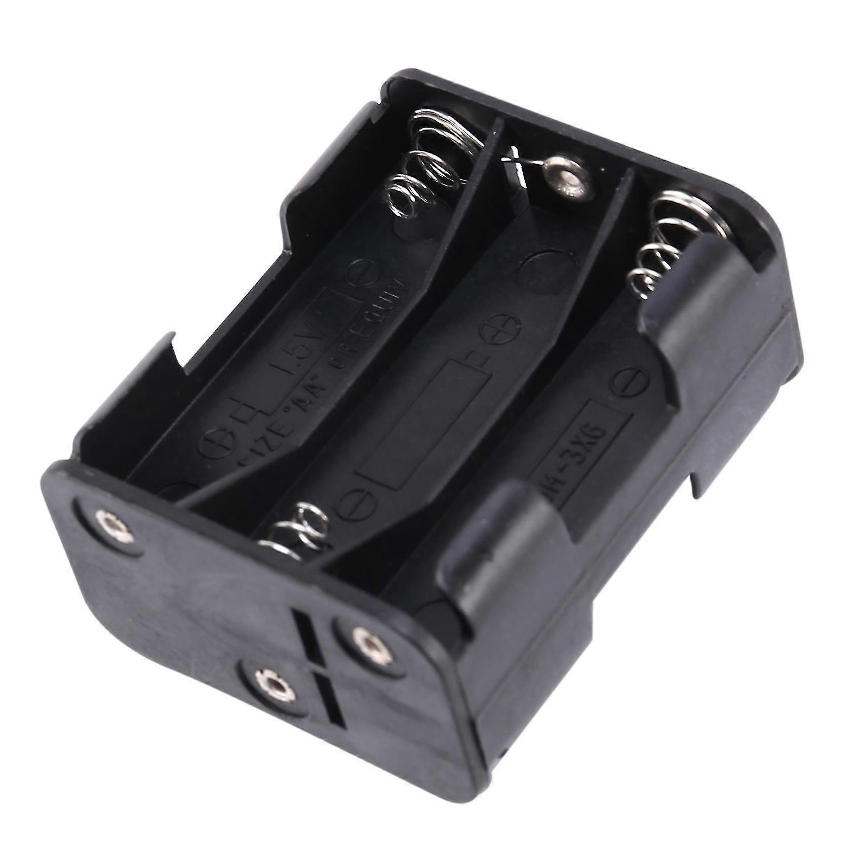 Double Side Spring 6 x 1.5 V Aa Battery Holder Case Box Noir