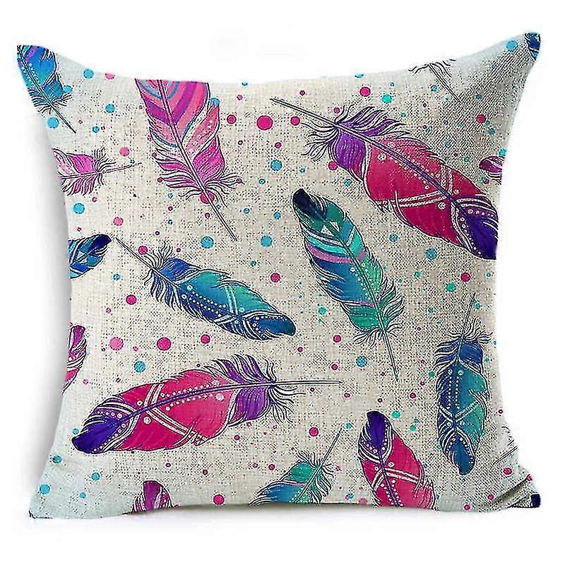 Feather Dreamcatcher Linne Kuddfodral Soffa Kuddeöverdrag Sovrum Örngott