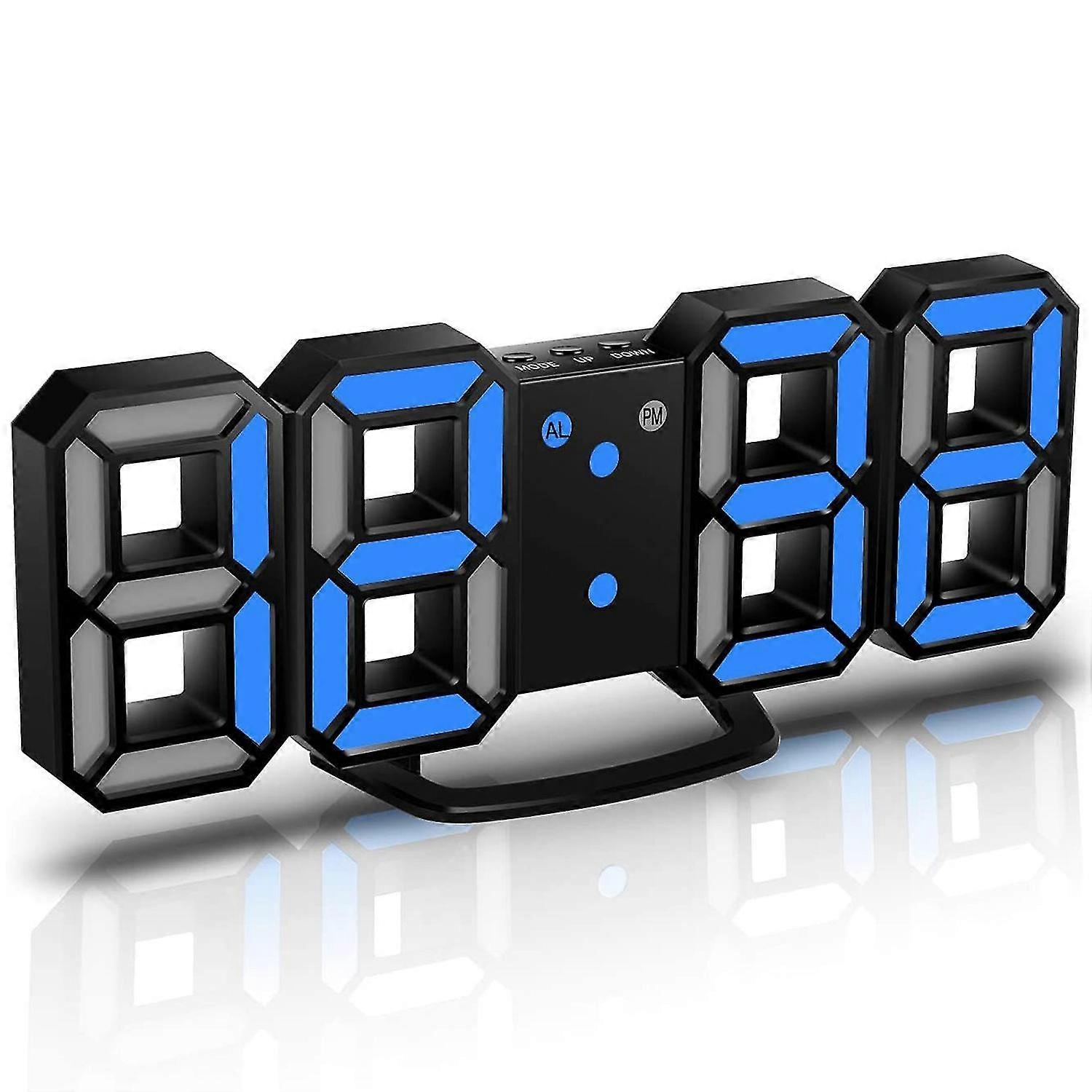 3d Led Wall Clock,digital Wall Clock, Digital Clock, 3d Led Alarm Clock With 3 Adjustable Brightnes