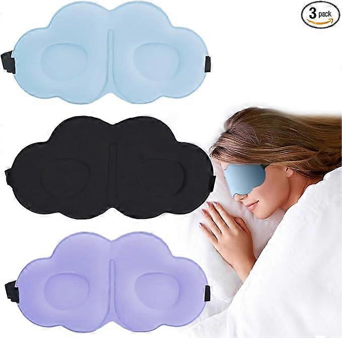 Cloud Sleep Mask for Side Sleepers, 3D Light Blocking Sleep Masks, Eye Shadow for Travel, Meditation, Nap, Soft Contoured Sponge Blindfold, Eye Mask w