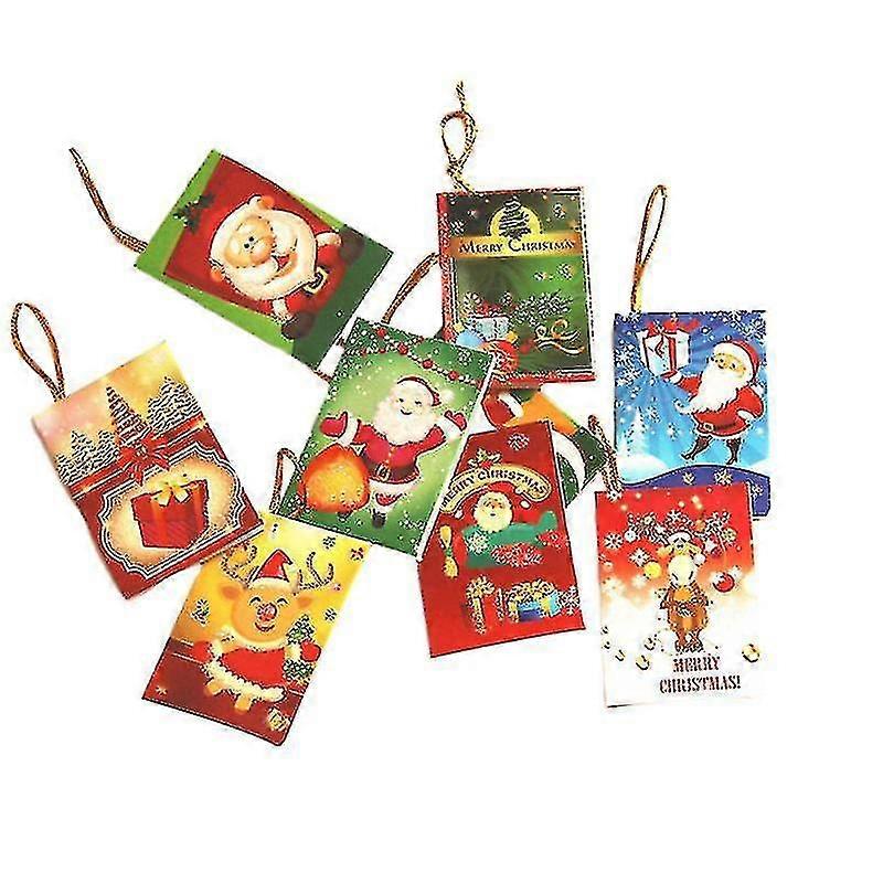 50pcs Christmas Greeting Cards Mini Cards Creative Hanging Cards Random Pattern