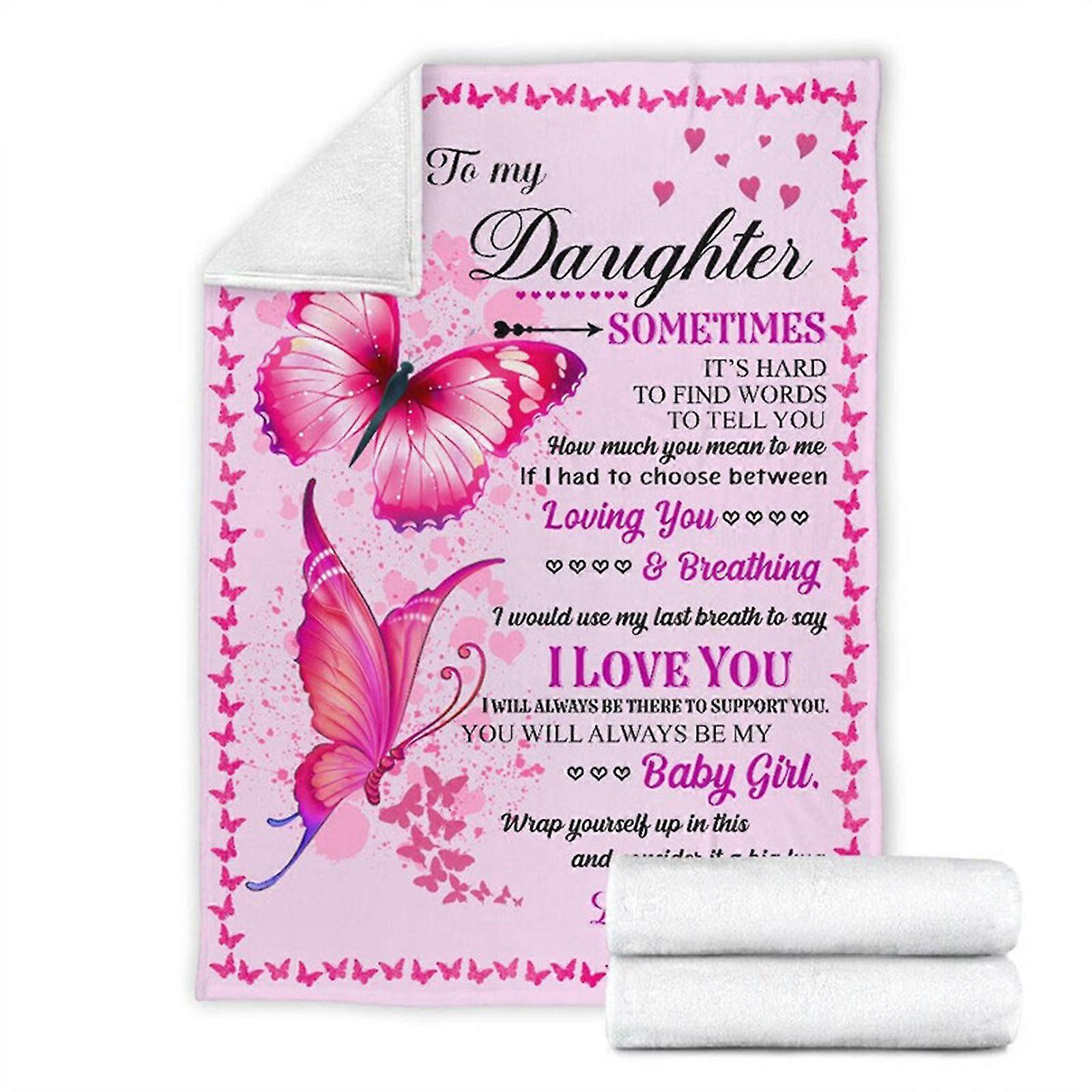 Premium Decke zu meiner Tochter Ich liebe dich Fleece Liebe Flanell Wurf Decke Gemütliche weiche PlüschDecke